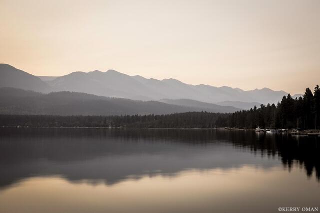 Sunrise Layers on Flathead Lake print