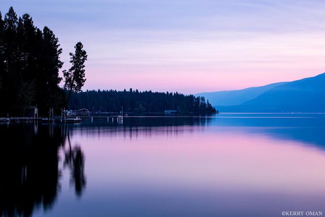Lavender Dawn on Flathead Lake print