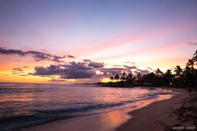 Evening Glow at Poipu Beach print