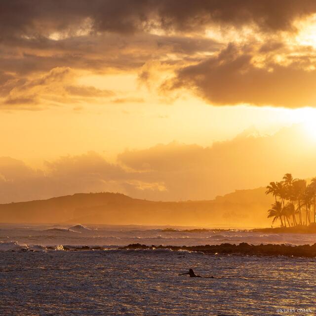 Golden Hour at Poipu Beach print